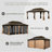 18 Ft. W x 12 Ft. W Galvanized Steel Patio Gazebo with Overhang Slope-design Double Roof