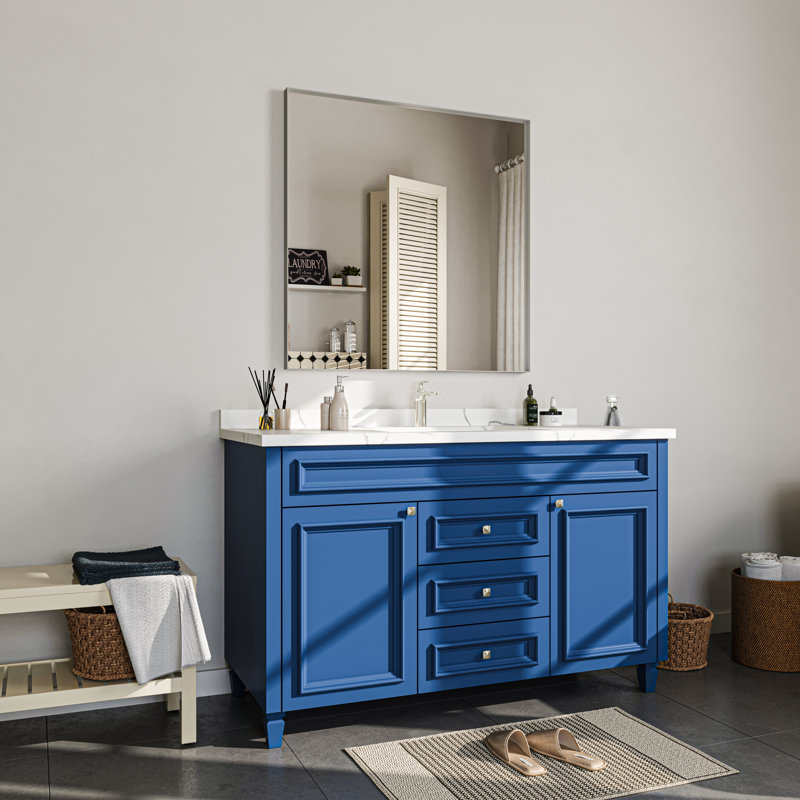 Aluminum Alloy Framed Decorative Wall Mirror Bathroom Vanity Mirror, Silver, 36" x 36"