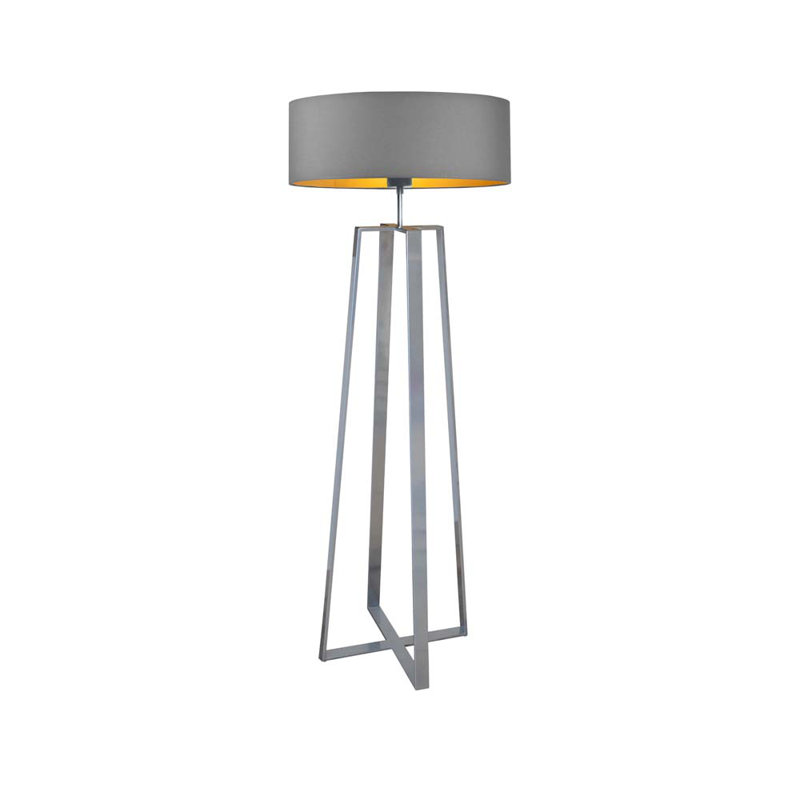 Saldivar 158cm Traditional Floor Lamp, Silver, Grey