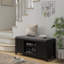 Banc de rangement pour chaussures pour hall d'entrée avec coussin, portes coulissantes, 10 paires-48946421