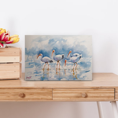 White Ibis Reflections by Giorgio Gosti - Wrapped Canvas Print