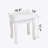 White Vanity Stool Padded Makeup Chair Bench With Solid Wood Legs