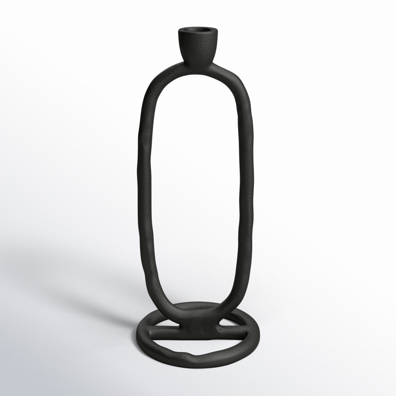 Porte-bougie ovale, Noir, H 10 po x l 4 po x P 4 po