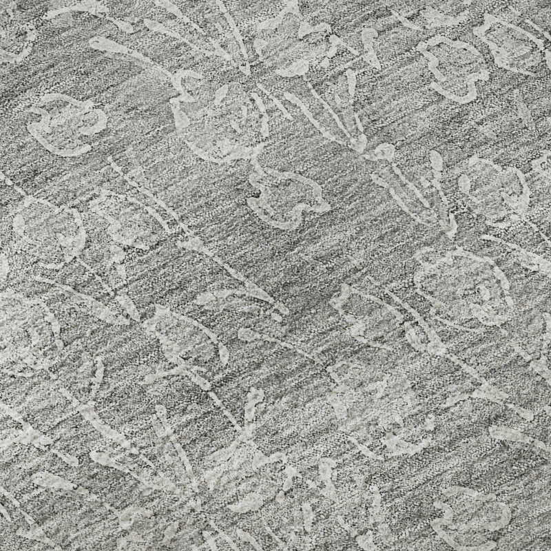 Premium Machine Washable Prisco Silver Rug, Rectangle 3' x 5'