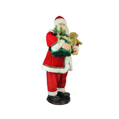 Figurine de père Noël 5 'de luxe traditionnelle animée et musicale dansant