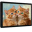Reproduction d'art encadrée noire avec deux chats bleus aux yeux bleus-1452401441