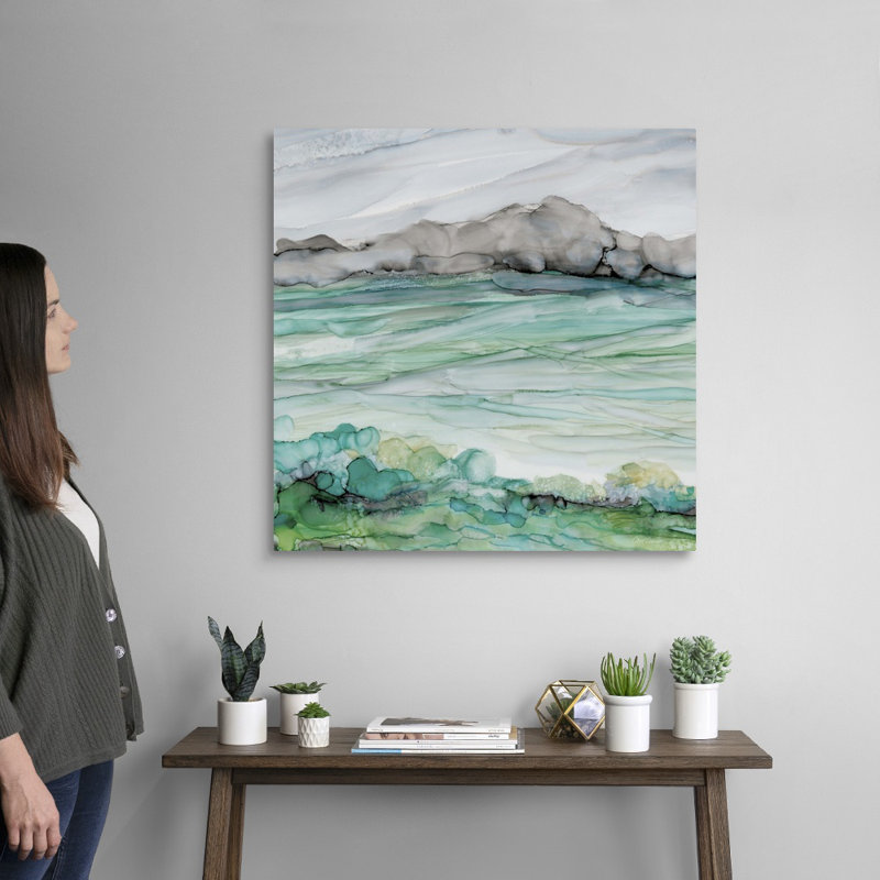 Mer de marbre II - reproduction d'art sur toile, H 30 po x l 30 po x P 1,25 po, Toile tendue