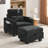 Multifunctional Black Recliner With Adjustable Backrest And Storage