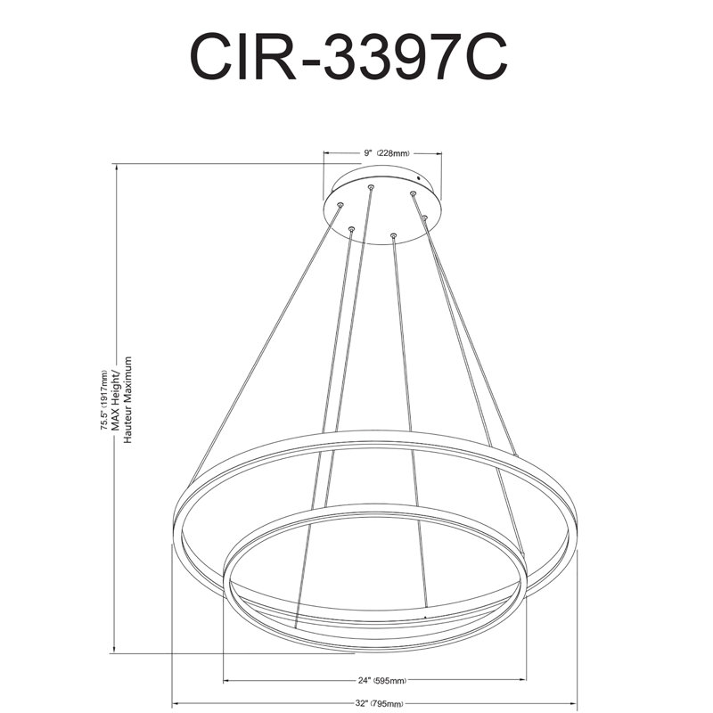 - Light LED Pendant, Aged Brass