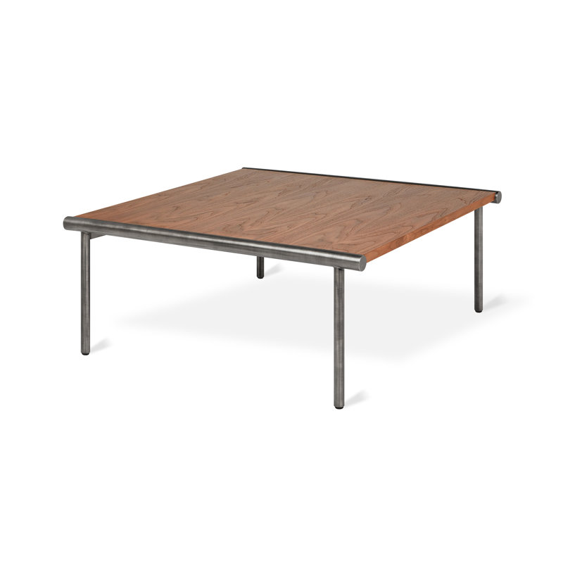 Manifold Coffee Table, Natural Walnut Top/Pewter Base