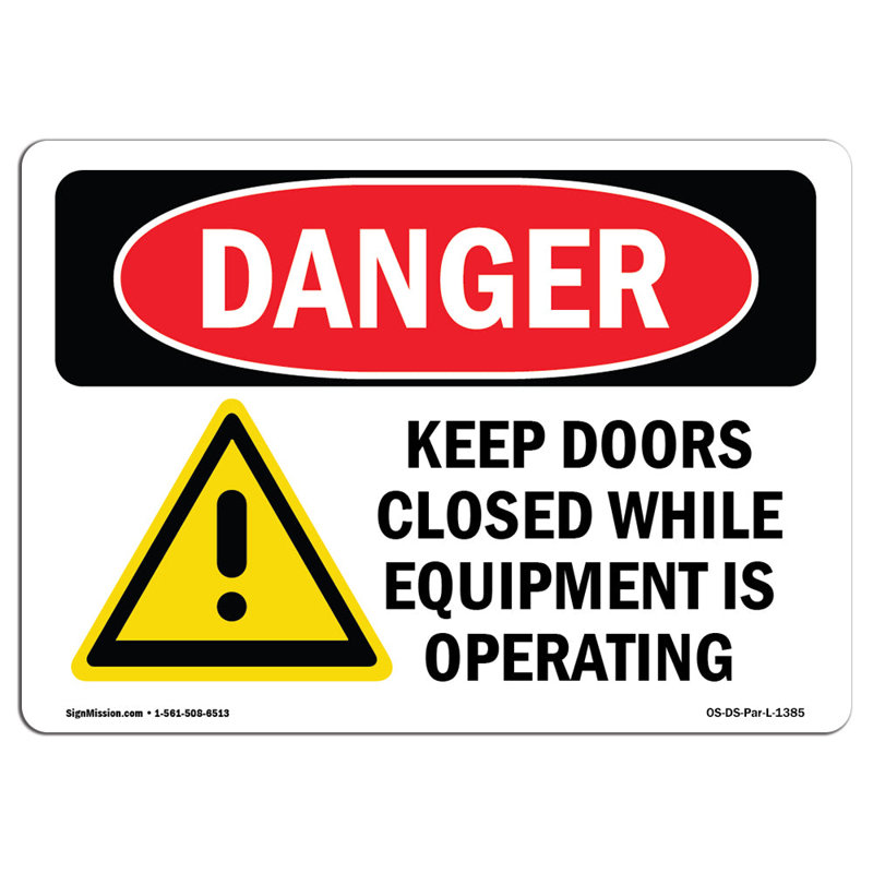 Danger Sign, 12" H x 18" W x 0.1" D