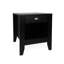 Table d'appoint moderne en simili bois noir, l 20,95 po x P 19,46 po, H 24,4 po, avec rangement noir et options de fabrication