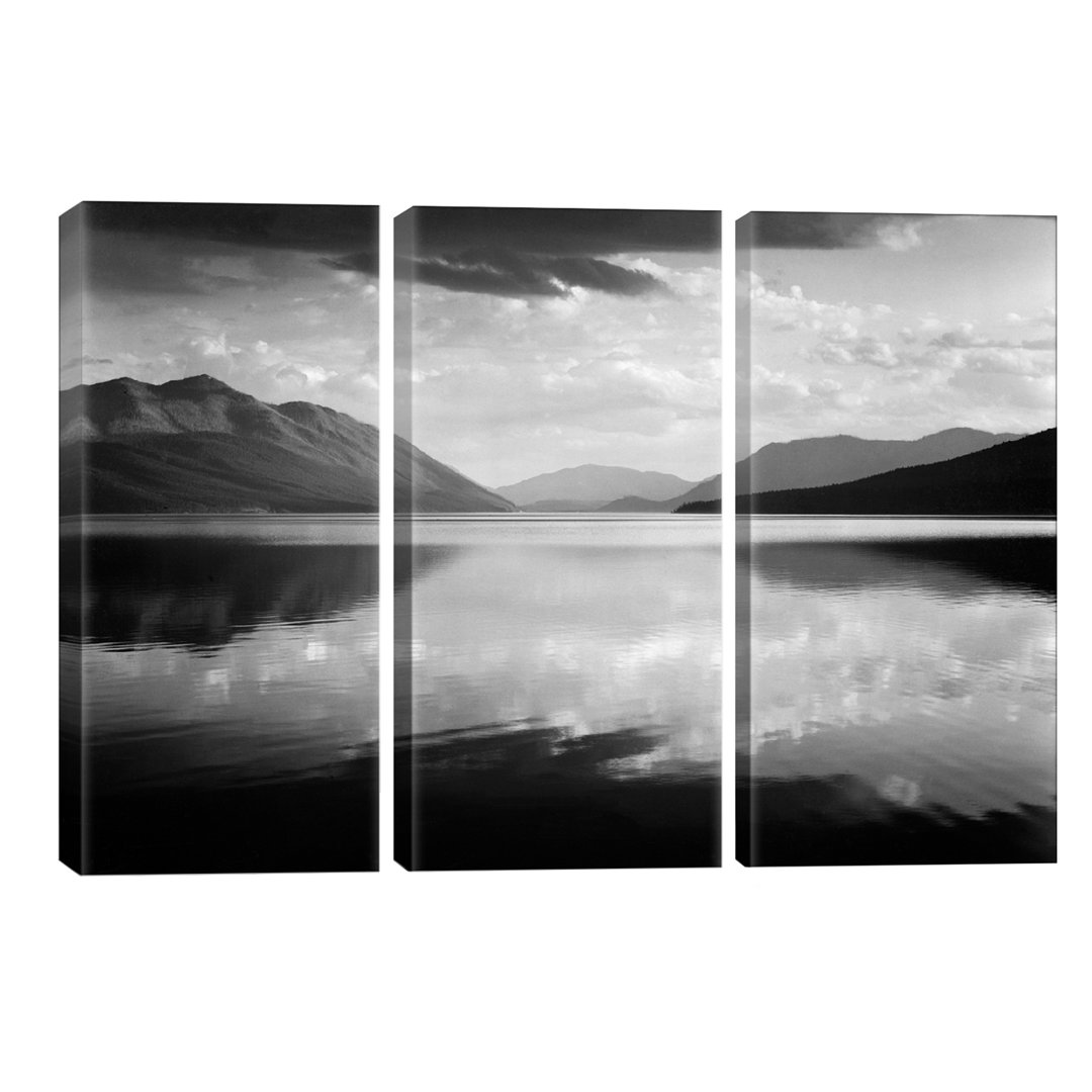 'Evening, McDonald Lake, Glacier National Park' by Ansel Adams Photograph Multi-Piece Image on Wrapped Canvas