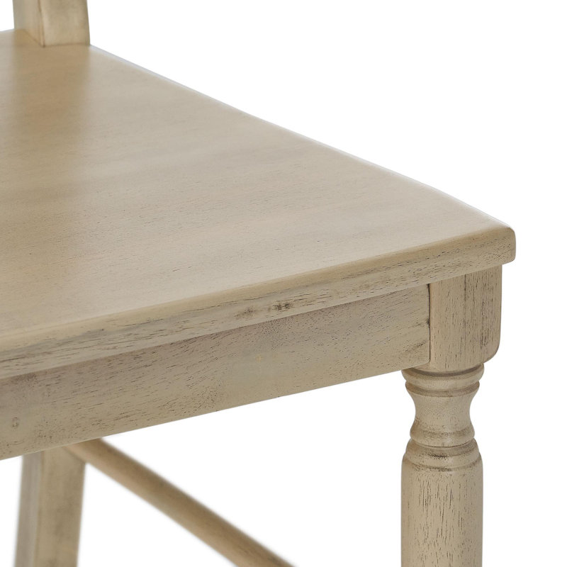 Ensemble de chaises de salle à manger en bois d'acacia, 2 pièces, blanc antique, Blanc antique