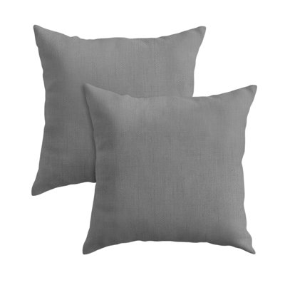 Throw Pillows Set of 2, 12 x 12 Inch Square Outdoor & Indoor Cushions with Insert, Water & UV Resistant Pillow Rite Fabric