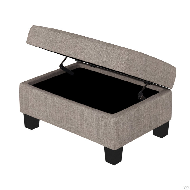 Canapé d'angle modulaire en L avec rangement pour repose-pieds et porte-gobelets