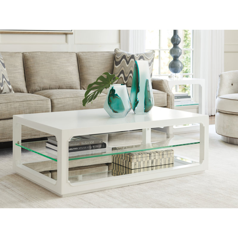 White Transitional Rectangular Outdoor Wood and Glass Table
