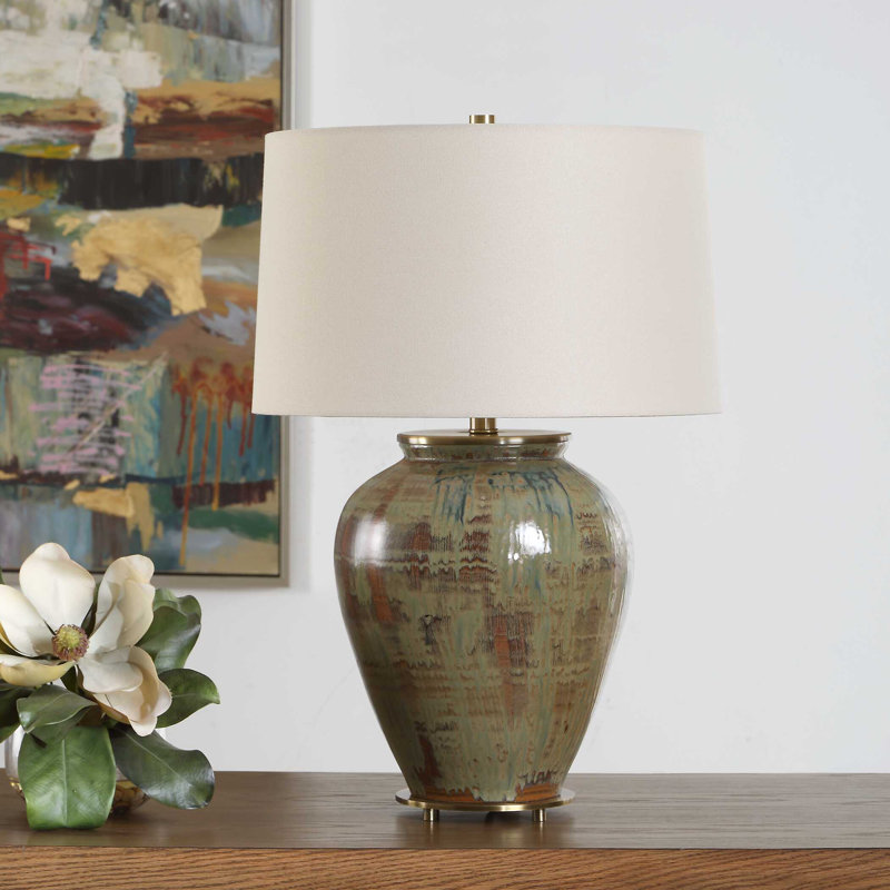 Uttermost Olisa Brown Green Table Lamp