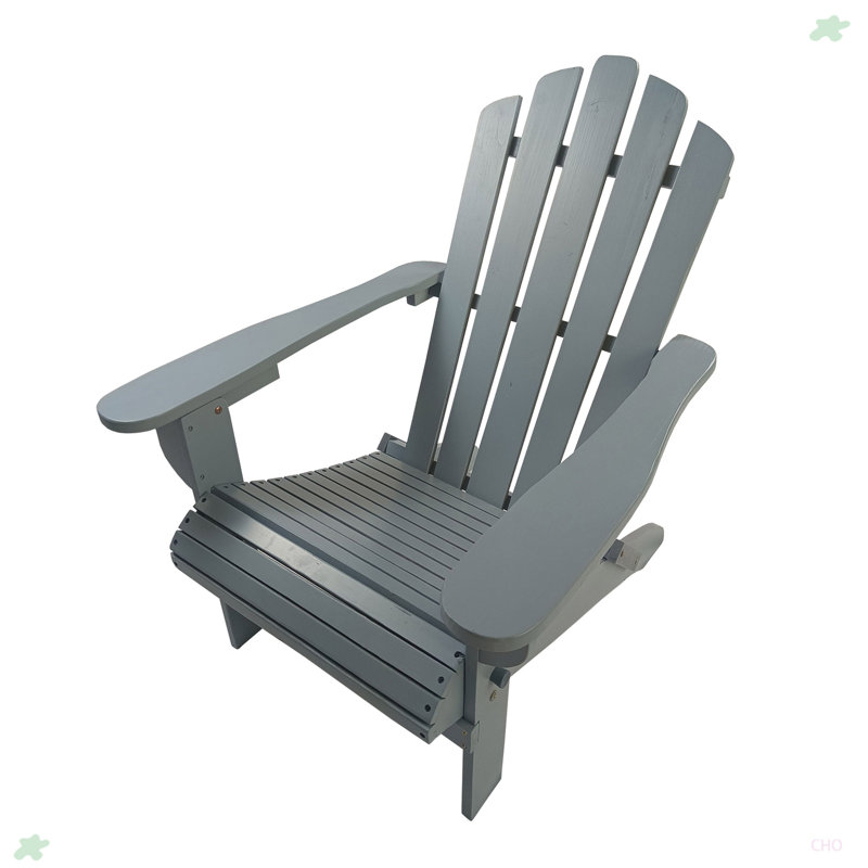 Chaise Adirondack d'extérieur ou d'intérieur en bois, pliable, gris
