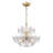 Rosa Modern 6-Light 17.7" Glam Clear  Glass Flower Crystal Chandelier - Glossy Brass