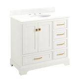 Quen 36" Freestanding Single Basin Vanity Set with Cabinet, Vanity Top, and Oval Undermount Sink