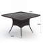 Hemraj Outdoor Square Rattan Dining Table With Glass Top And Curved Design
