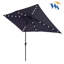 Parasol solaire d'extérieur à DEL Vipol 10 pi x 6,5 pi, facile à assembler 10 pi x 6,5 pi, bleu marine Vipol-121533828