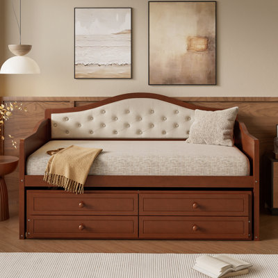 Twin Daybed With Trundle And 2 Drawers