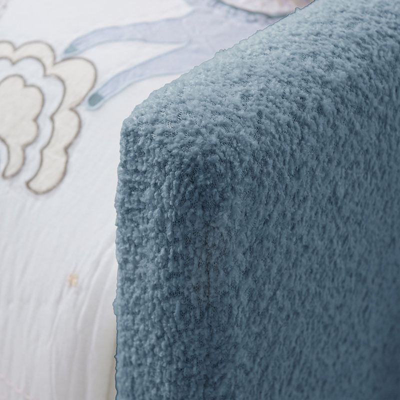 Lit plateforme simple tapissier, Bleu ciel