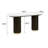 Sofa Table, White Natural Marble Top & Espreeso Finish