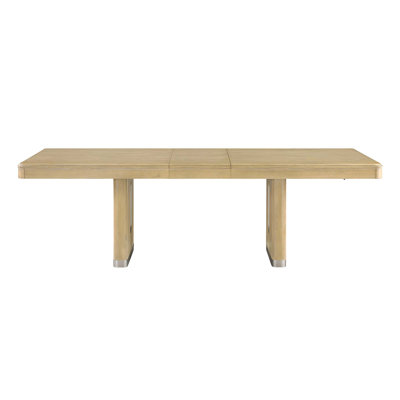 Expandable Dining Table with Double Pedestal Base