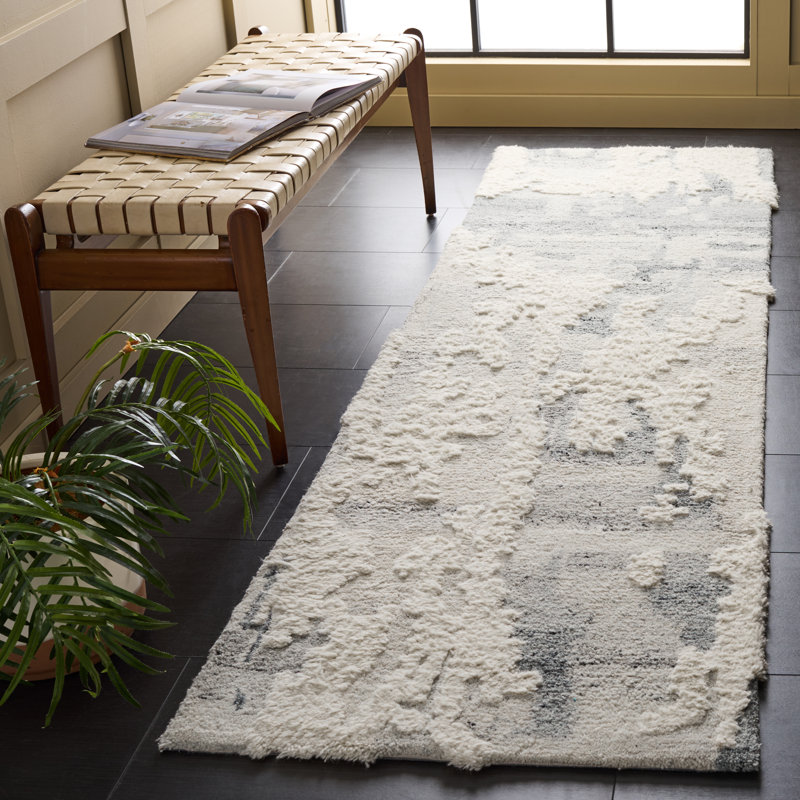 Casablanca 444 Hand Tufted Wool Pile Abstract Rug, Runner 2'3" x 8'