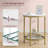 Round Faux Marble End Table with Glass Shelf-1781405529