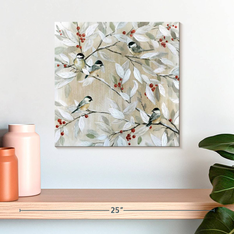 Brampt Winter Chickadees, 16" H x 16" W