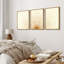 "Bright Orange Boho Sun Burst Artwork, Mid-Century Modern Organic Minimalist Wall Walls", reproduction d'art numérique sur toile encadrée, 3 pièces-72966388-72966391