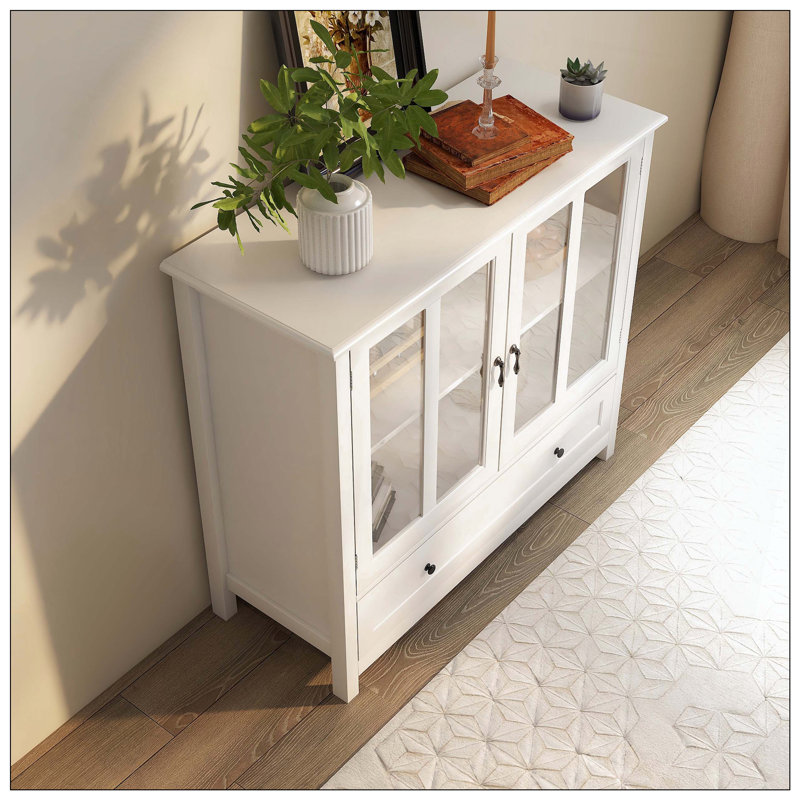 Modern Sideboard With Mahogany Veneer And Unique Metal Legs, Suitable For Study, Entryway, Hallway, Living Room, Foyer, Beige