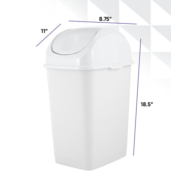 Superio Swing-Top Trash Can,19 Qt,Beige and Brown