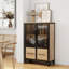Unité de rangement à 4 portes en fer avec tablette réglable, détails en métal noir, pour les portes d'armoire sophistiquées et les pieds, un bon choix