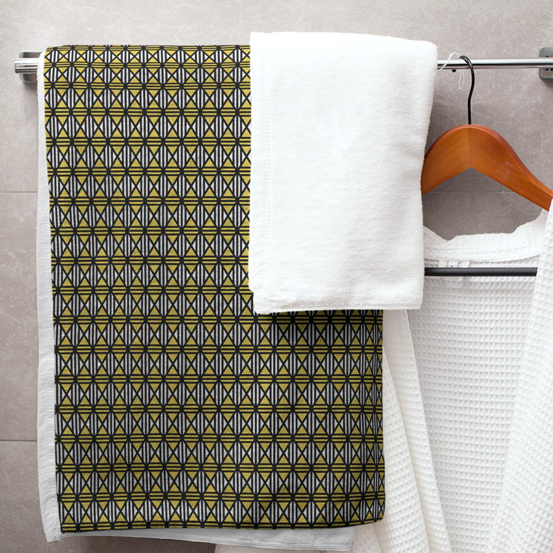 Serviette de bain à losanges, Jaune