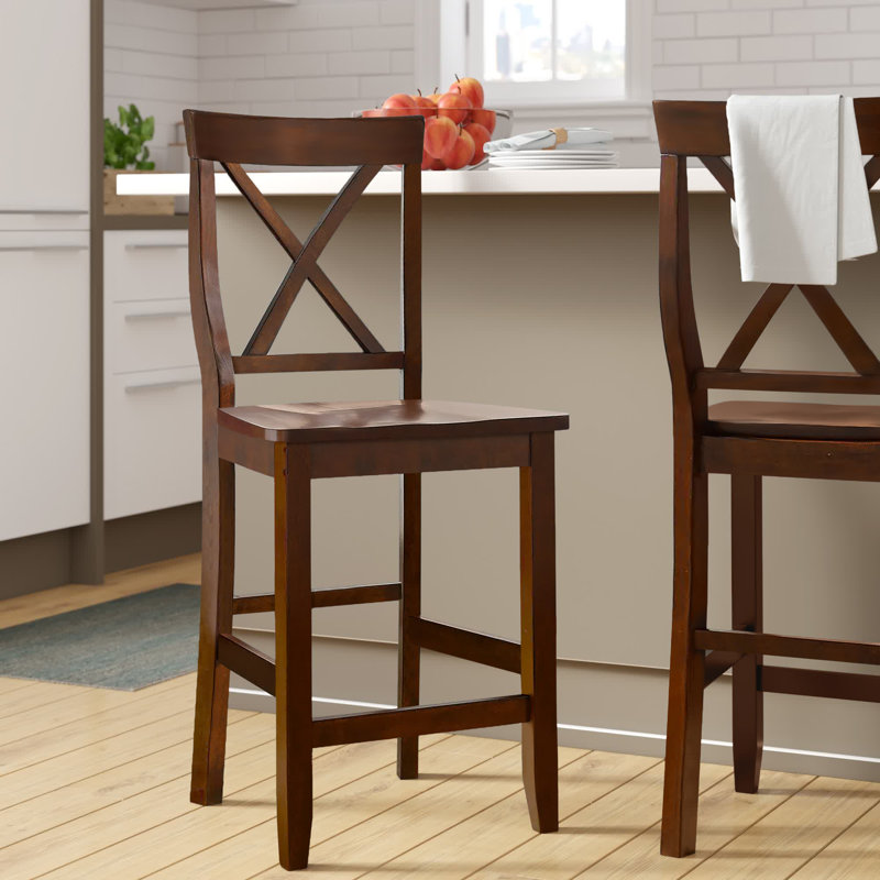 Tabouret de comptoir en bois massif 24 po Diamondback, Acajou rétro, Tabouret de comptoir (siège d'une hauteur de 24 p