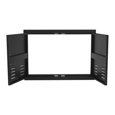 30x21 Inch Carbon Steel Double BBQ Access Door with Magnetic Closure and Air Vents for Outdoor Kitchen Island