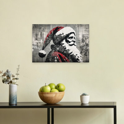 «Urban Graffiti Santa», reproduction d'art abstrait contemporain d'art mural urbain