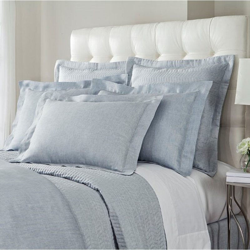 Zebra Linen Duvet Cover, Twin Duvet Cover, Light Blue