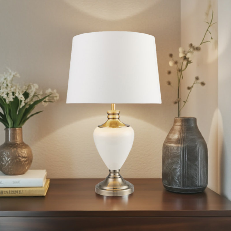 Bostrom 57Cm Classic Table Lamp, Cream Antique, White