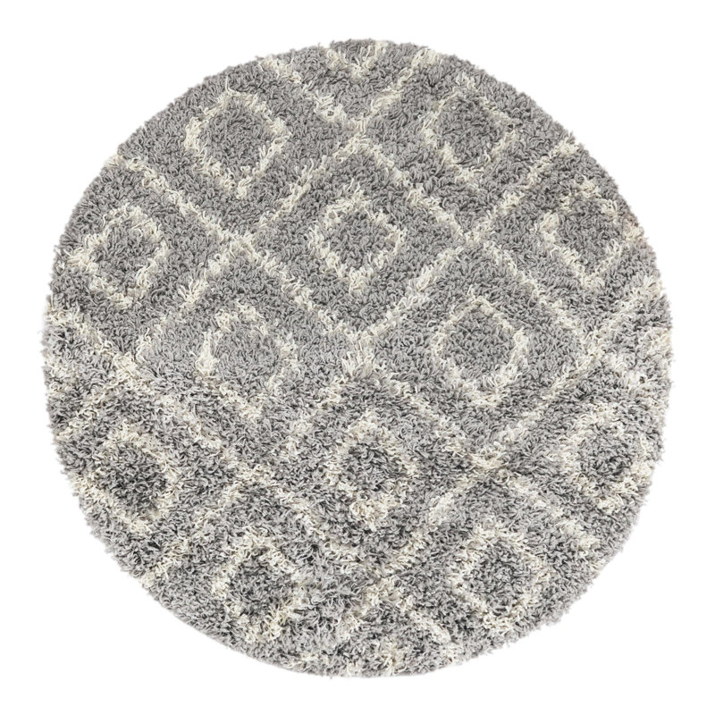 Azbill Geometric Indoor Rug, Round 3'3"