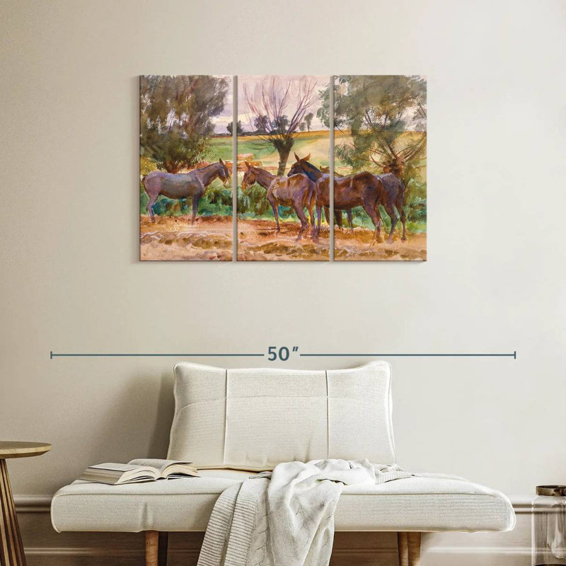 Brampt Mules 1918, 14" H x 23" W