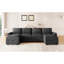 Canapé modulaire convertible en U de 103,9 po avec deux chaises longues de rangement et quatre ports USB pour le salon, noir
