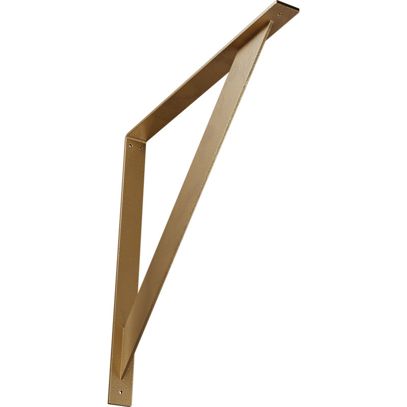 Support traditionnel en acier, H 24 po x l 2 po x P 24 po, Or martelé