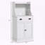 Armoire de rangement Home avec huche pour micro-ondes et tablette réglable, blanc