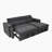 Pull-Out Sofa Bed L-Shape Sectional Sofa with Adjustable Headrest, Wireless Charging